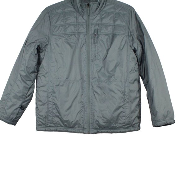 LL Bean Gray Nylon Insulated Full Zip Winter Liner Jacket Size L - Picture 2 of 8